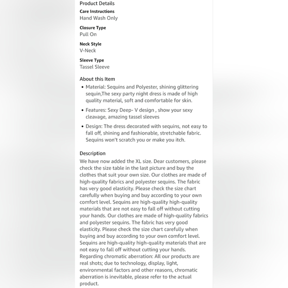 🏷🆕️ Sexy Deep-V Sequin Glitter Tassel Sleeve Party Mini Dress - Silver - L - Picture 5 of 16